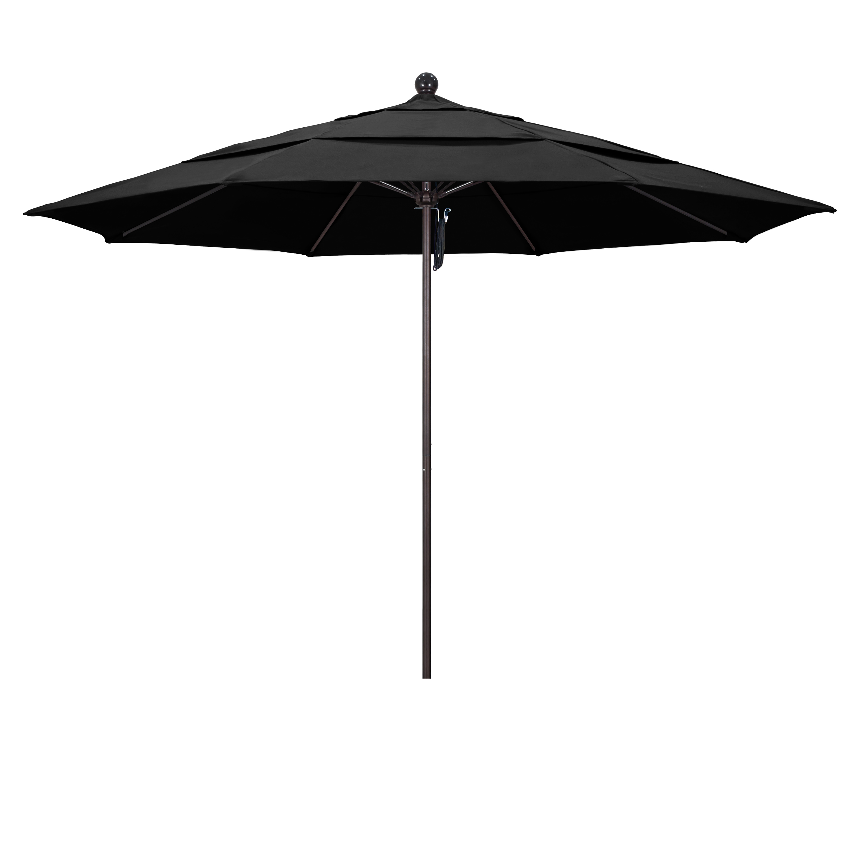 Picture of California Umbrella ALTO118117-F32-DWV 11 ft. Fiberglass Market Umbrella PO DVent Bronze-Olefin-Black