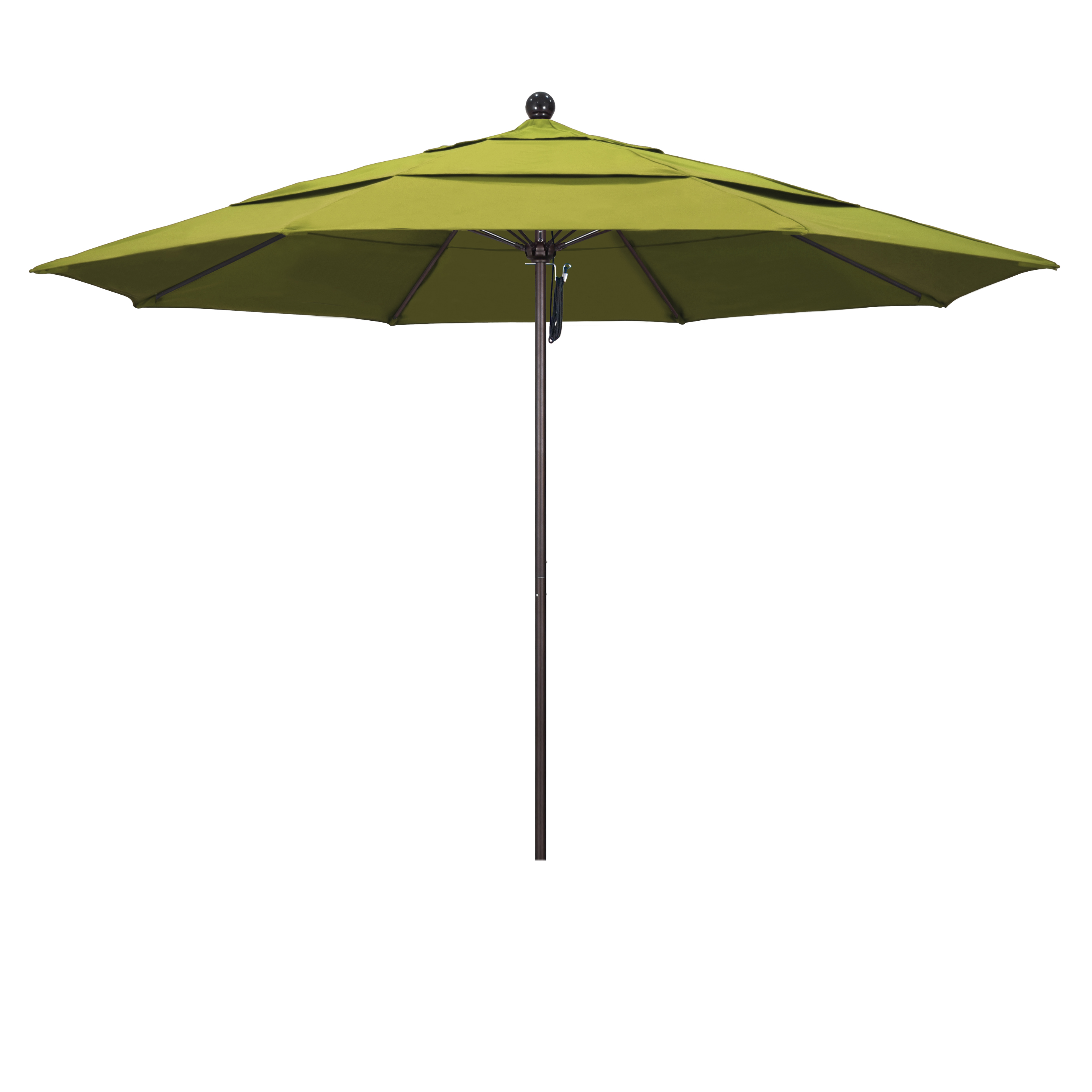 Picture of California Umbrella ALTO118117-F55-DWV 11 ft. Fiberglass Market Umbrella PO DVent Bronze-Olefin-Kiwi