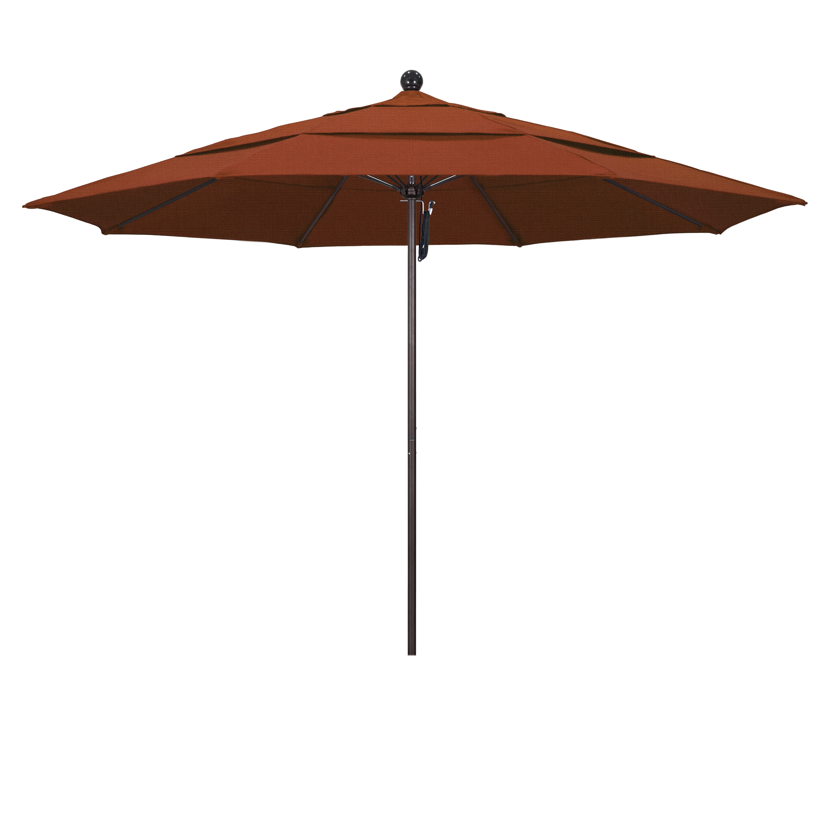 Picture of California Umbrella ALTO118117-F69-DWV 11 ft. Fiberglass Market Umbrella PO DVent Bronze-Olefin-Terracota