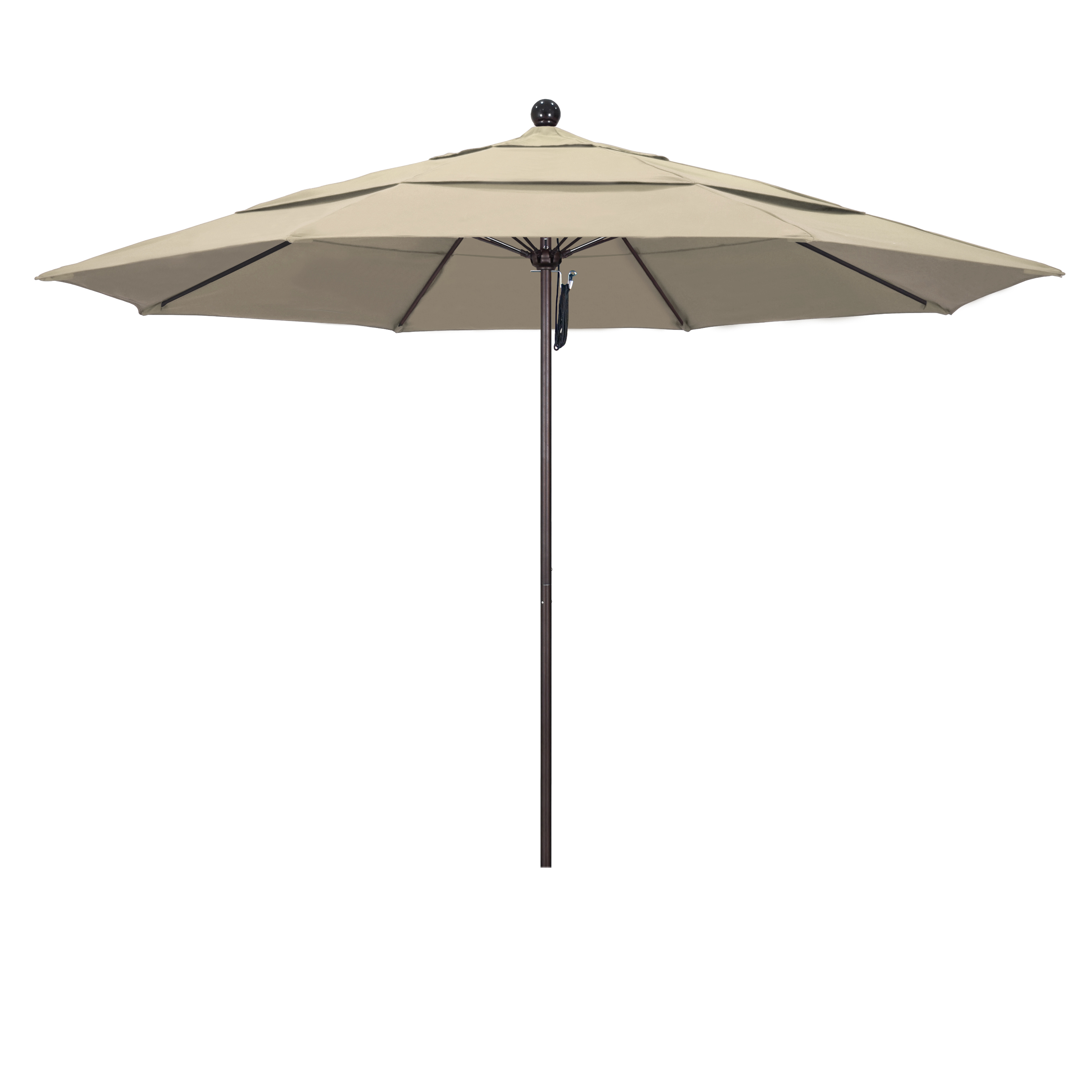 Picture of California Umbrella ALTO118117-5422-DWV 11 ft. Fiberglass Market Umbrella PO DVent Bronze-Sunbrella-Antique Beige