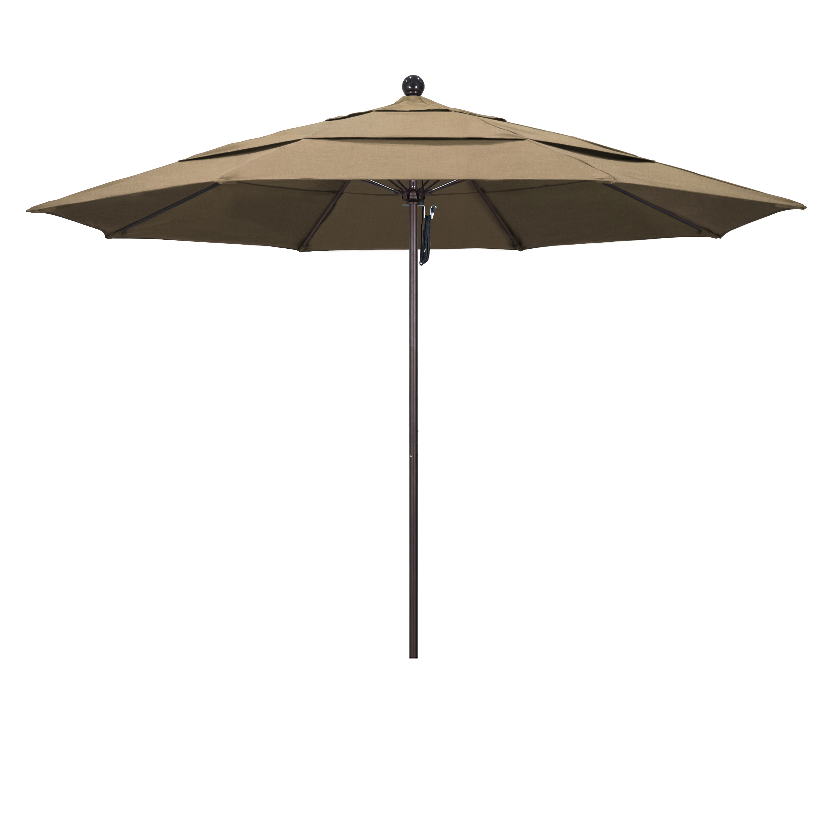 Picture of California Umbrella ALTO118117-5476-DWV 11 ft. Fiberglass Market Umbrella PO DVent Bronze-Sunbrella-Heather Beige