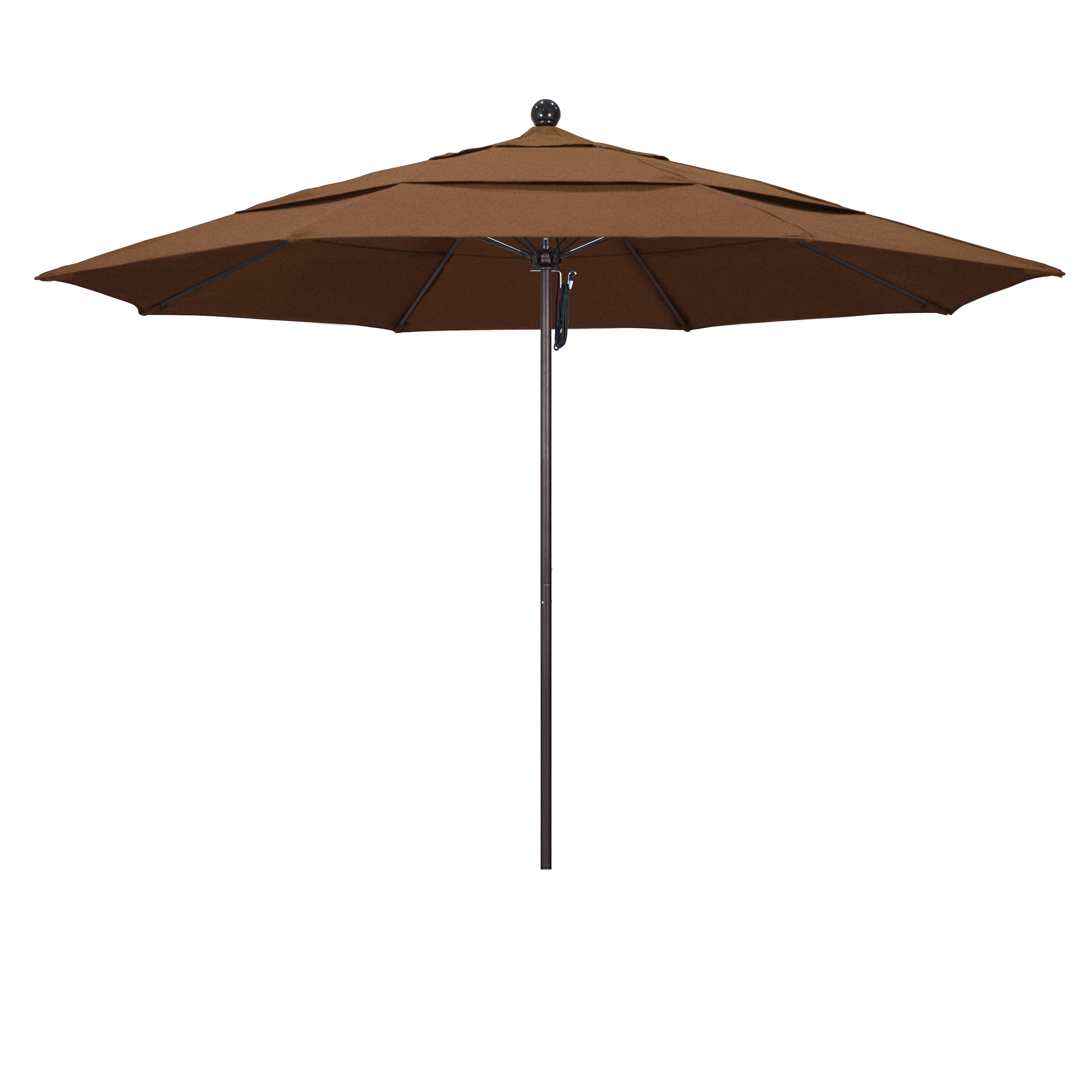 Picture of California Umbrella ALTO118117-5488-DWV 11 ft. Fiberglass Market Umbrella PO DVent Bronze-Sunbrella-Canvas Teak