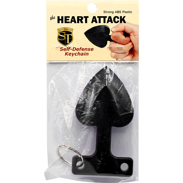 HA-BLACK 3.5" Long Tough Plastic Heart Attack Key Chain