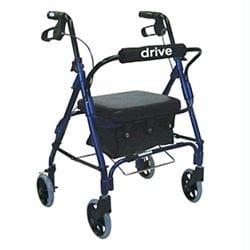 Junior Low Handle Rollator Walker with Padded Seat and Backrest