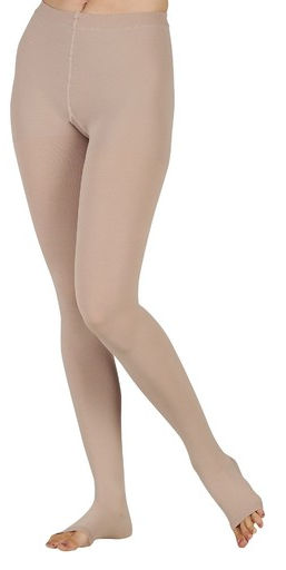 Picture of Juzo 2001ATFL14 I Extra Small Soft Open Toe Firm Compression Pantyhose with Fly - Beige