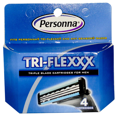 Picture of Personna 0201855 Tri-Flexxx Razor System for Men Cartridge Refill - 4 Cartridges