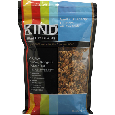 Picture of Kind Fruit & Nut Bars 1028588 Kind Healthy Grains Vanilla Blueberry Clusters with Flax Seeds - 11 oz