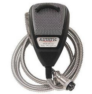 Picture of Astatic 302-10001SE 636LSE Noise Canceling 4-Pin CB Microphone Silver Edition
