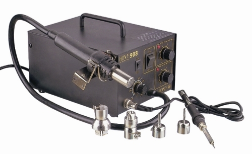 Homevision Technology HV908 Electric Welding Iron and Hot Blast Unsoldering Station, Black