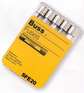Picture of Bussmann - Cooper SFE20 5 Count 20 Amp SFE Glass Tube Fuses