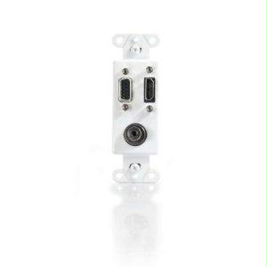Picture of C2G 41031 Hdmi  Hd15 Vga  3.5Mm Wall Plate Insert - White