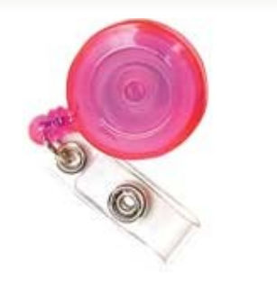 Standard ID Badge Reel Round Belt Clip Strap RED ()