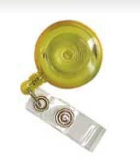 Standard ID Badge Reel Round Belt Clip Strap Yellow (68857)