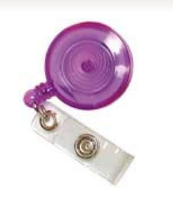 Standard ID Badge Reel Round Belt Clip Strap PURPLE ()