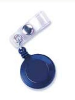 Standard ID Badge Reel Round Belt Clip Strap BLUE ()