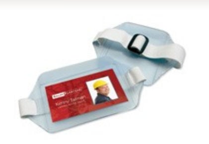 Armband Badge Holders Horizontal Elastic Strap CLEAR ()