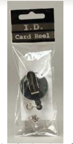 Standard ID Badge Reel Round Swivel Spring Clip Strap GREY (68840)