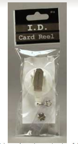 Standard ID Badge Reel Round Swivel Spring Clip Strap WHITE (68841)