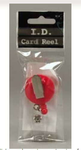 Standard ID Badge Reel Round Swivel Spring Clip Strap RED (68842)