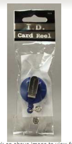 Standard ID Badge Reel Round Swivel Spring Clip Strap BLUE (68843)