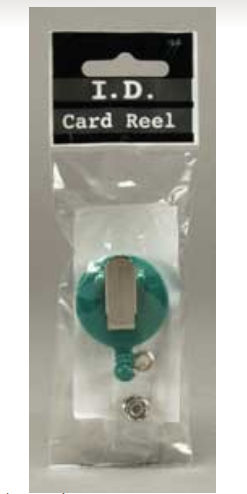 Standard ID Badge Reel Round Swivel Spring Clip Strap GREEN (68846)