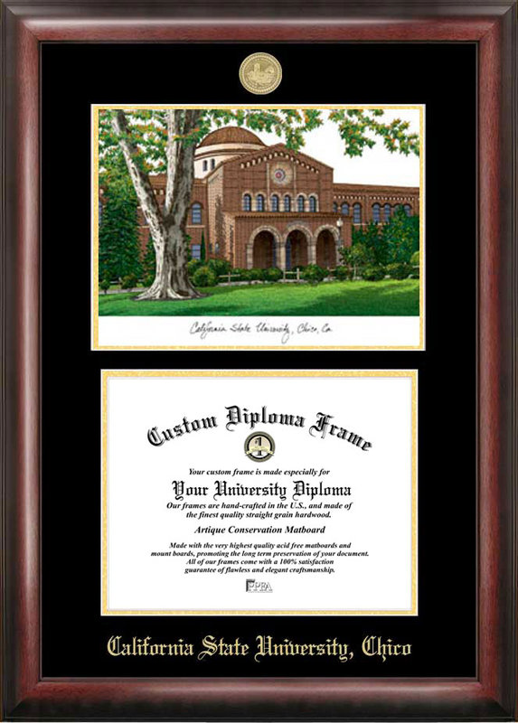 Picture of Campus Images CA919LGED California State University  Chico Gold embossed diploma frame with Campus Images lithograph