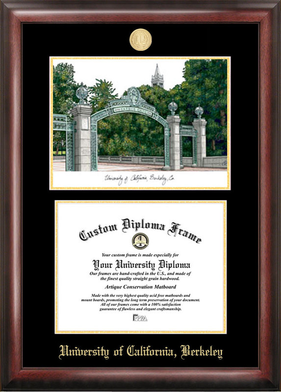 Picture of Campus Images CA945LGED University of California  Berkeley Gold embossed diploma frame with Campus Images lithograph