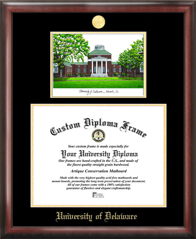 Picture of Campus Images DE999LGED University of Deleware Gold embossed diploma frame with Campus Images lithograph