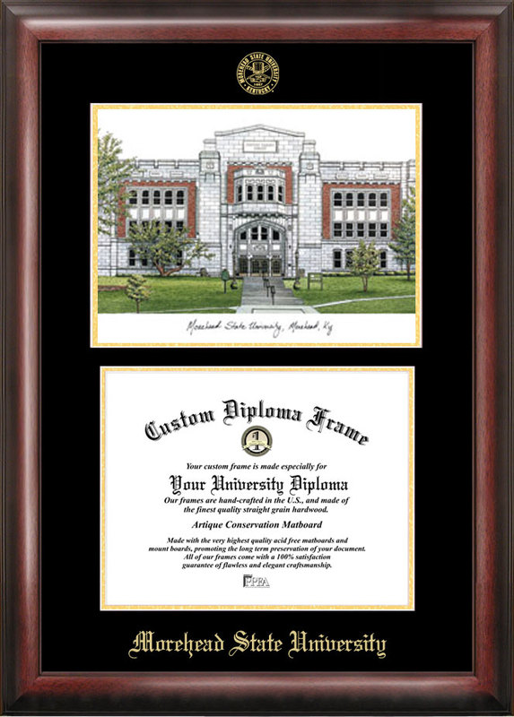 Picture of Campus Images KY985LGED Morehead State UniversityGold embossed diploma frame with Campus Images lithograph