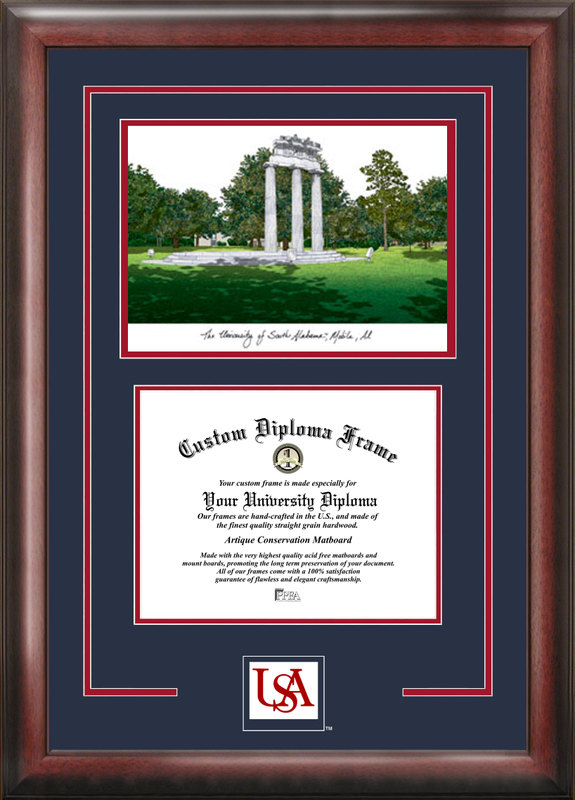 Picture of Campus Images AL991SG University of South Alabama Spirit Graduate Frame with Campus Image