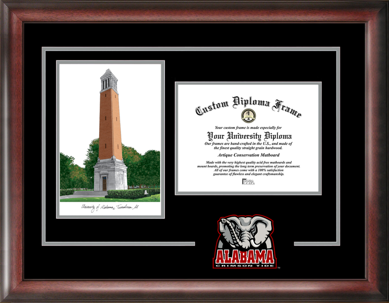 Picture of Campus Images AL993SG University of Alabama Spirit Graduate Frame