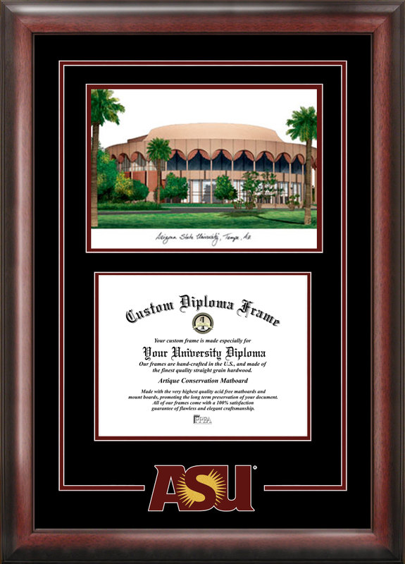 Picture of Campus Images AZ994SG Arizona State University Spirit Graduate Frame with Campus Image