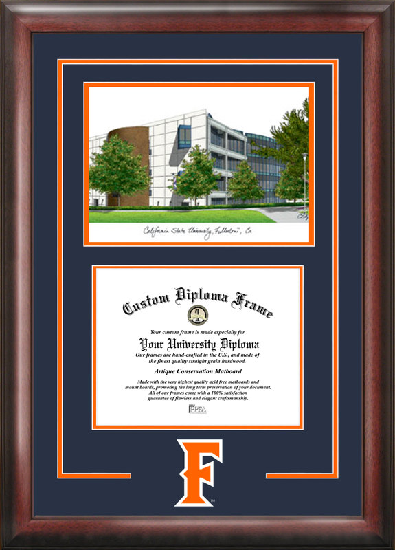 Picture of Campus Images CA921SG California State University  Fullerton Spirit Graduate Frame with Campus Image