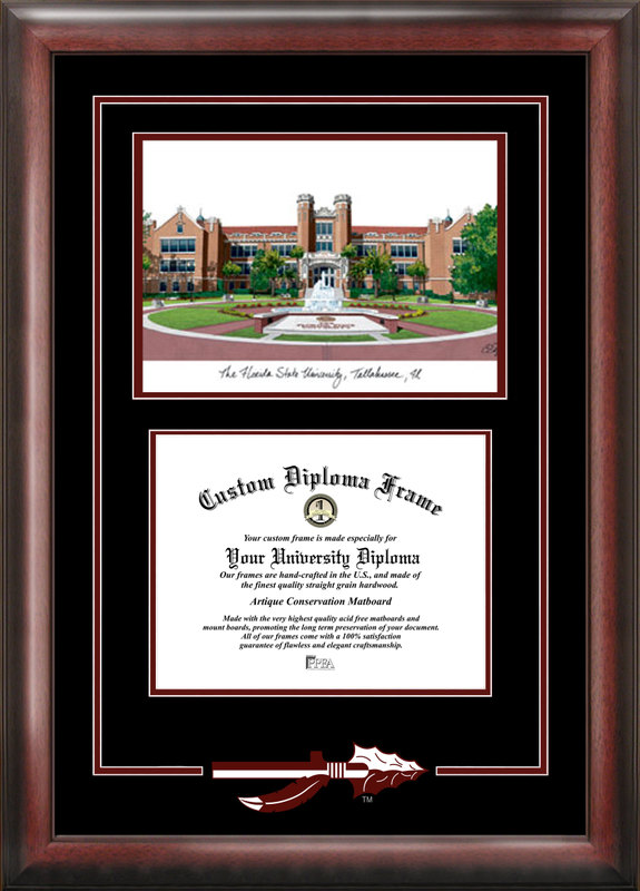 Picture of Campus Images FL985SG Florida State University Spirit Graduate Frame with Campus Image