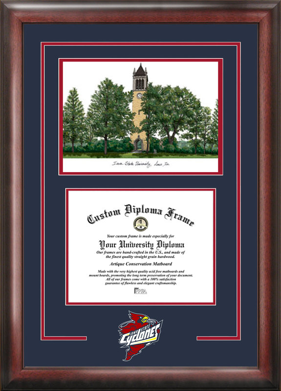 Picture of Campus Images IA998SG Iowa State University Spirit Graduate Frame with Campus Image