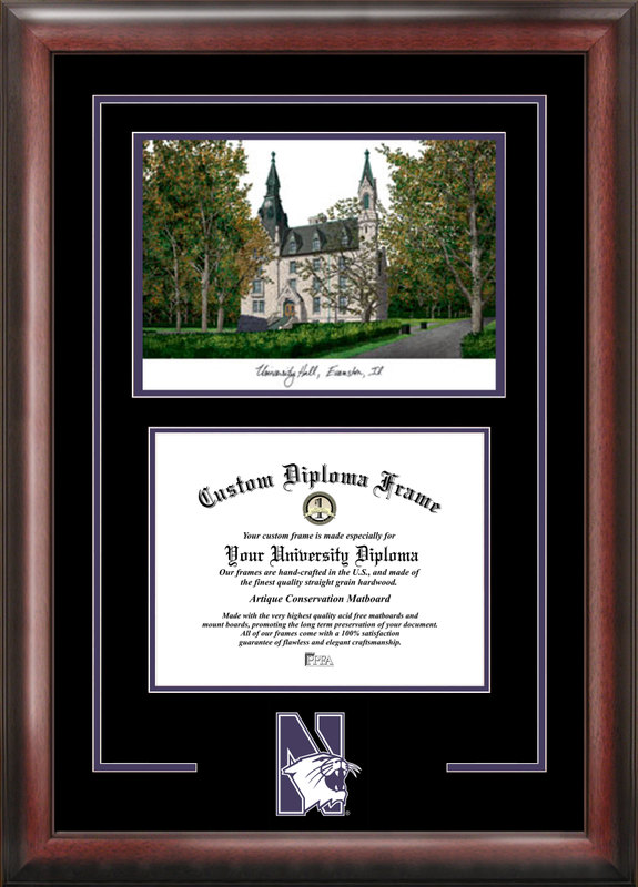 Picture of Campus Images IL971SG Northwestern University Spirit Graduate Frame with Campus Image