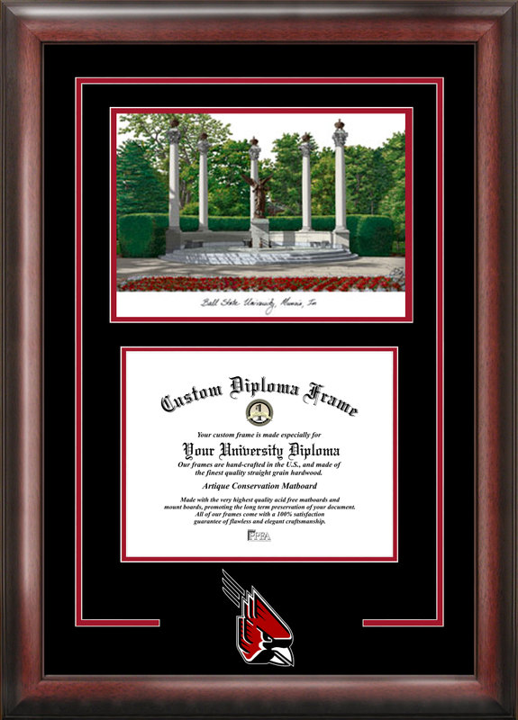 Picture of Campus Images IN985SG Ball State University Spirit Graduate Frame with Campus Image