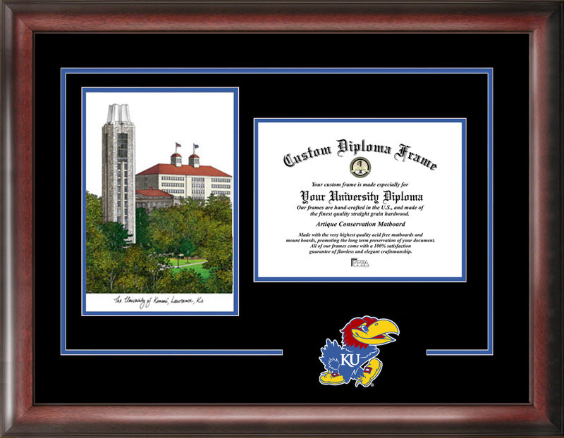 Picture of Campus Images KS999SG University of Kansas Spirit Graduate Frame with Campus Image