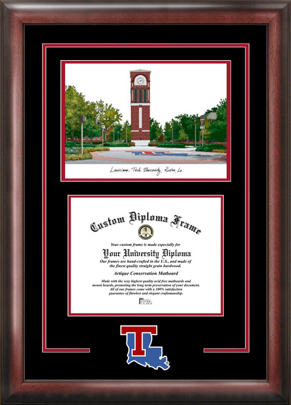 Picture of Campus Images LA988SG Louisiana Tech University Spirit Graduate Frame with Campus Image