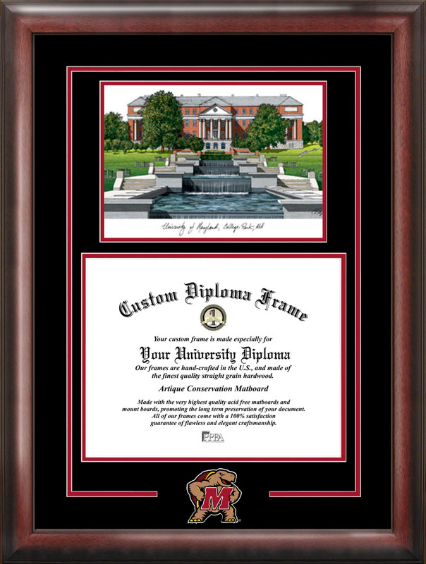 Picture of Campus Images MD998SG University of Maryland Spirit Graduate Frame with Campus Image