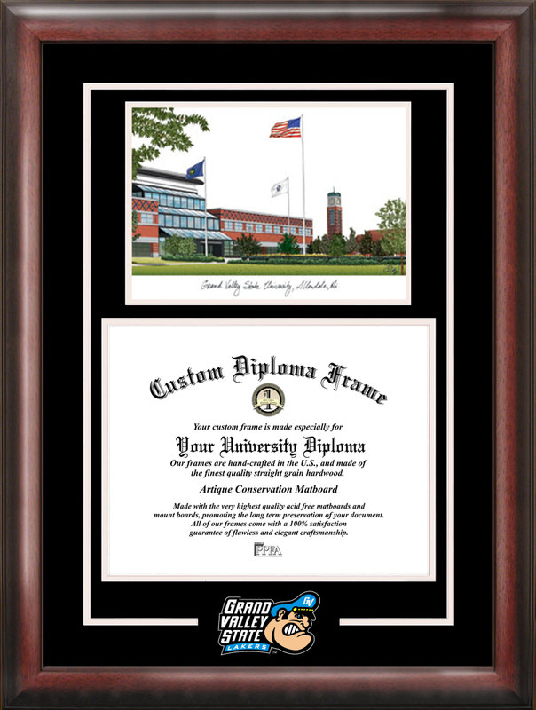 Picture of Campus Images MI980SG Grand Valley State University Spirit Graduate Frame with Campus Image