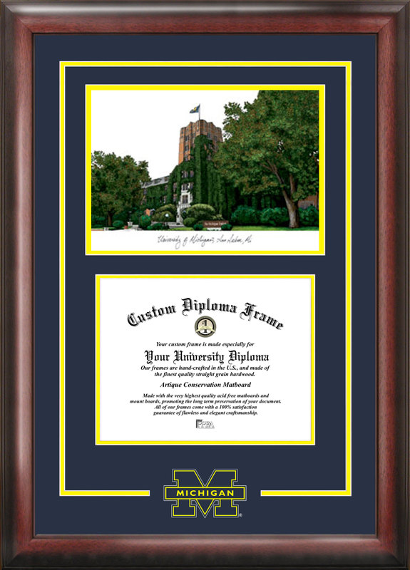 Picture of Campus Images MI982SG University of MichiganSpirit Graduate Frame with Campus Image