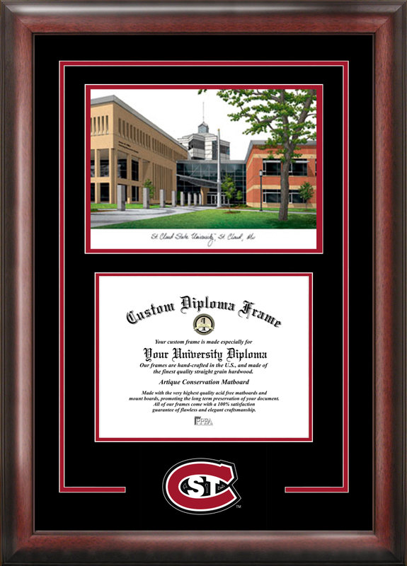 Picture of Campus Images MN998SG St. Cloud State Spirit Graduate Frame with Campus Image