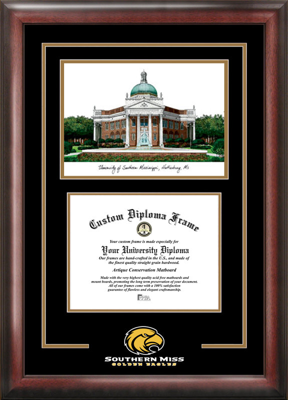 Southern Mississippi Spirit Graduate Frame with Campus Image