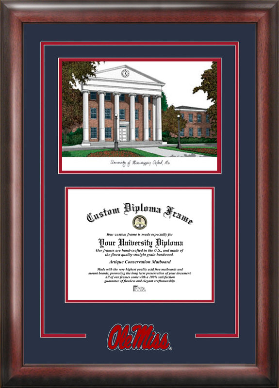 Picture of Campus Images MS999SG University of Mississippi Spirit Graduate Frame with Campus Image