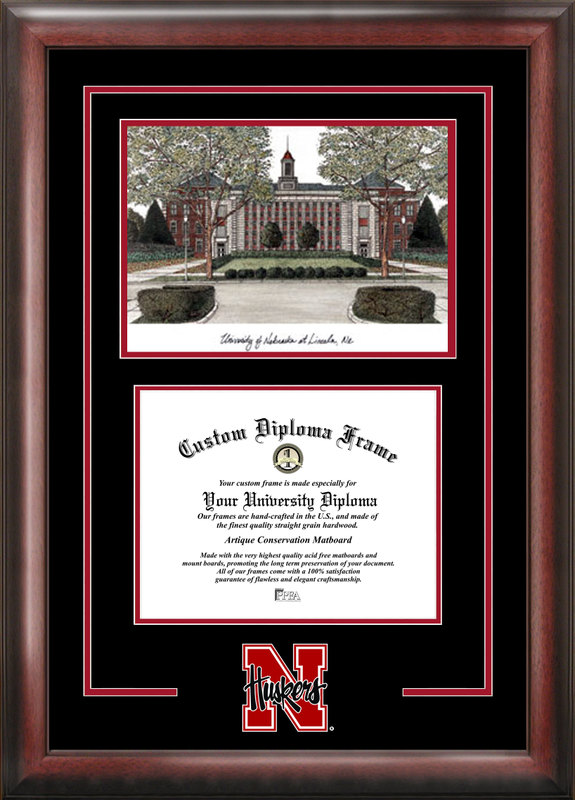 Picture of Campus Images NE999SG University of Nebraska Spirit Graduate Frame with Campus Image