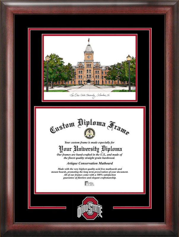 Ohio State University Spirit Graduate Frame with Campus Image