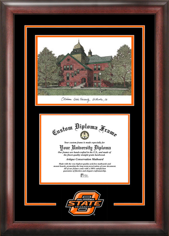 OK999SG Oklahoma State University Spirit Graduate Frame with Campus Image