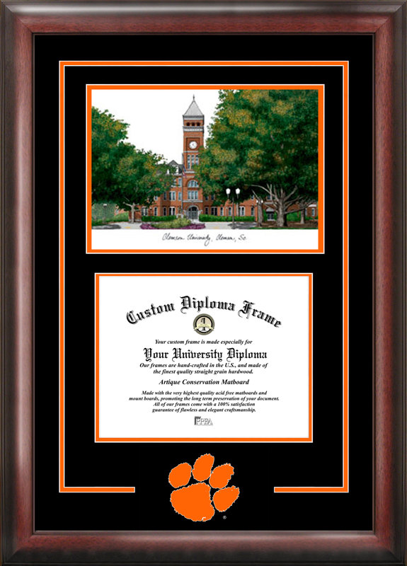 Clemson University Spirit Graduate Frame with Campus Image
