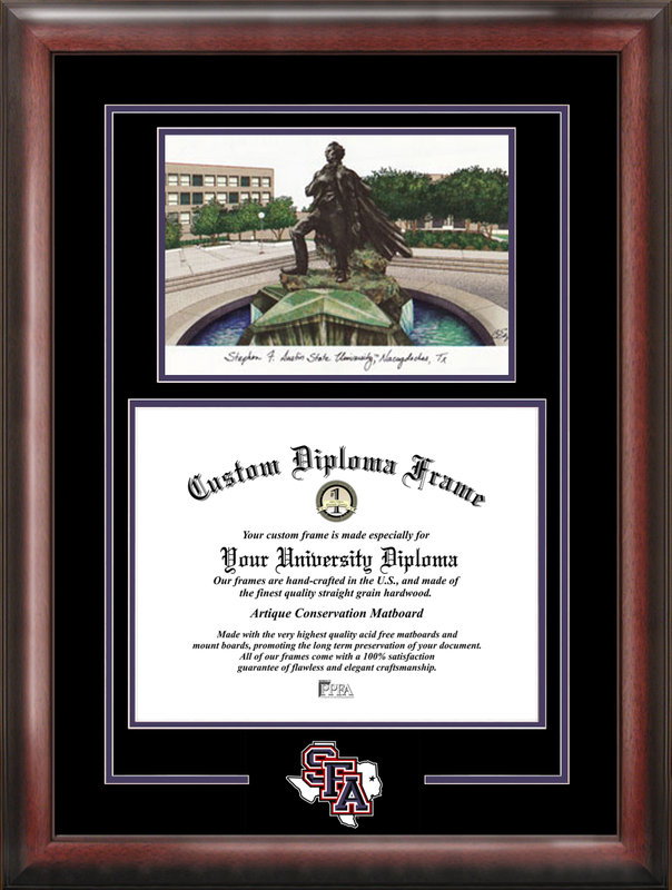 Stephen F Austin Spirit Graduate Frame with Campus Image